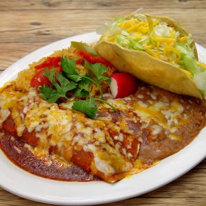 Combo#3-one hard shell taco-enchilada